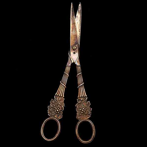 Appraisal: George III Sterling Grape Scissors English A pair of George