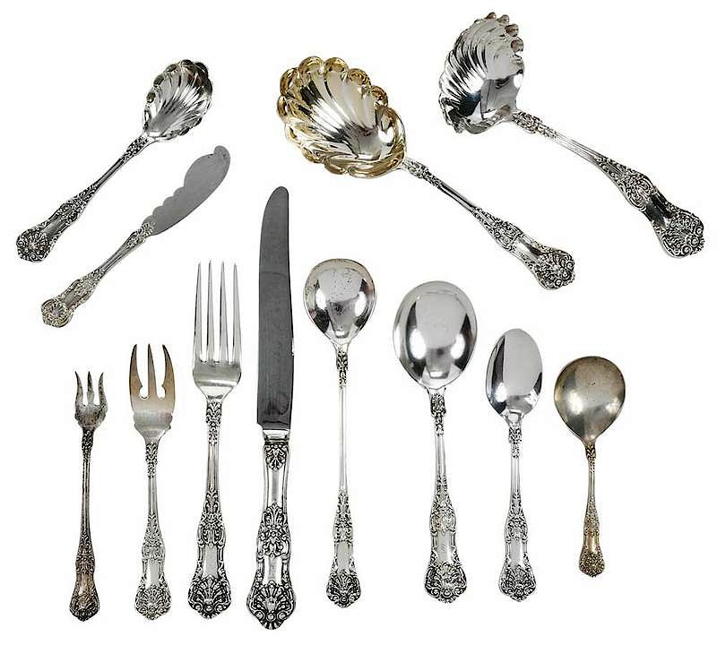 Appraisal: Dominick Haff Sterling Flatware Pieces American th century New King