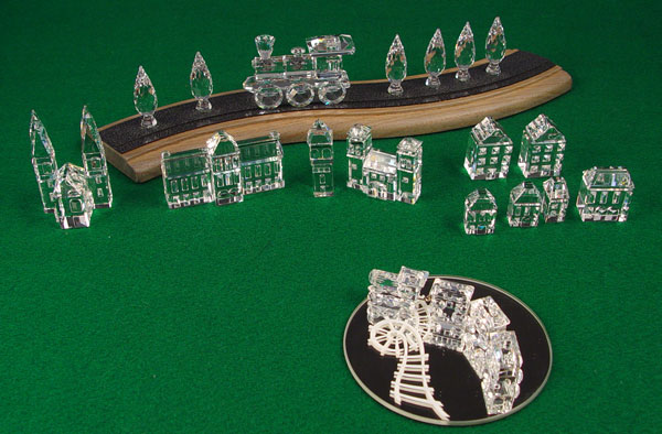 Appraisal: SWAROVSKI SILVER CRYSTAL CITY SET LOCOMOTIVE pieces to include piece