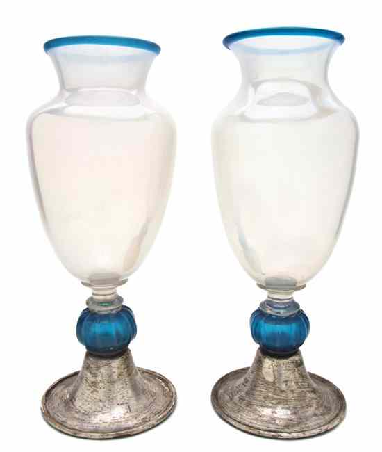 Appraisal: A Pair of Italian Blown Glass Vases each of baluster