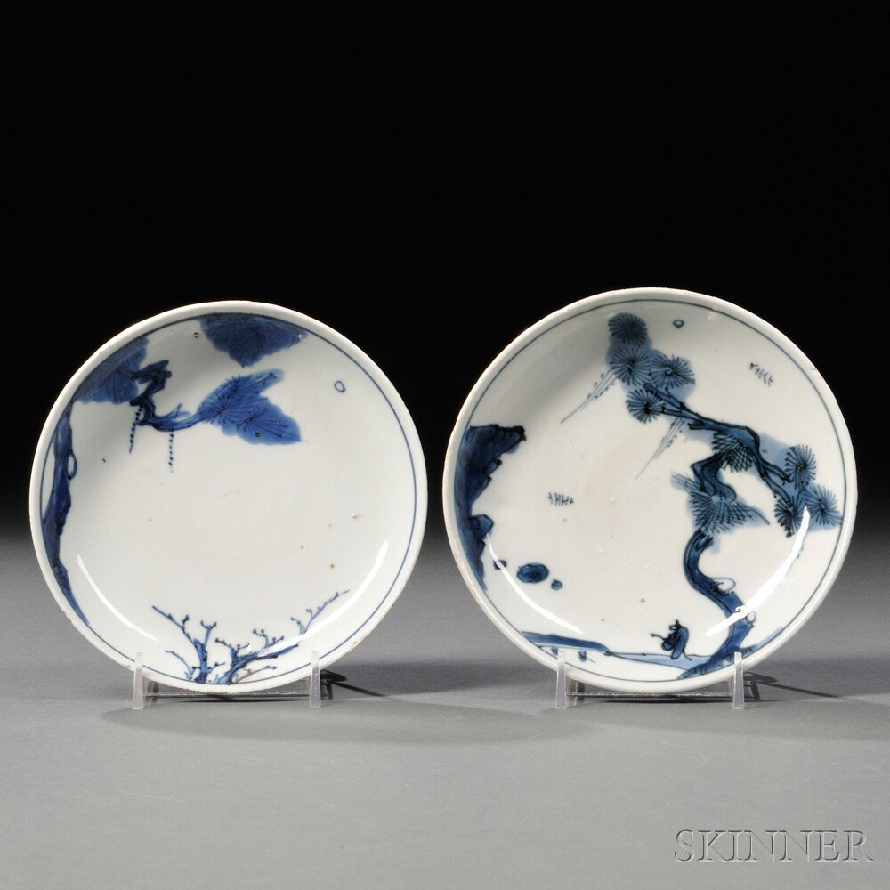 Appraisal: Two Kosometsuke Dishes China late Ming Dynasty one depicting a