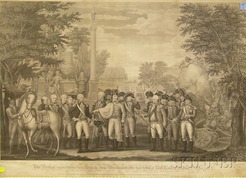 Appraisal: Framed Steel Engraving The British Surrendering their Arms to Gen