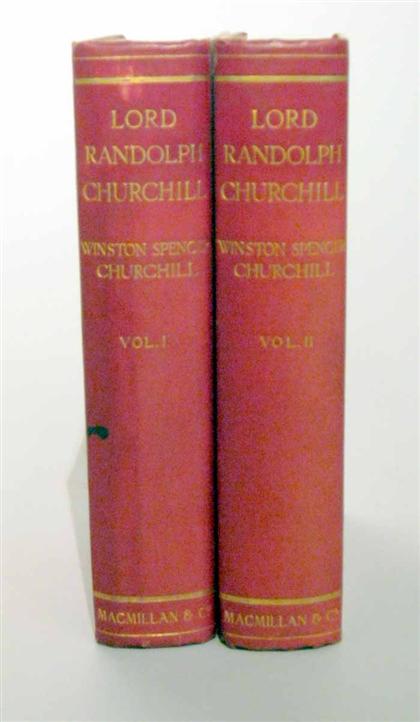 Appraisal: vols Churchill Winston L S Lord Randolph Churchill London Macmillan