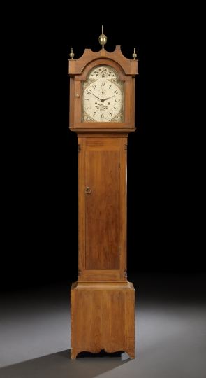 Appraisal: American Federal Cherrywood and Pine Tall Case Clock ca the