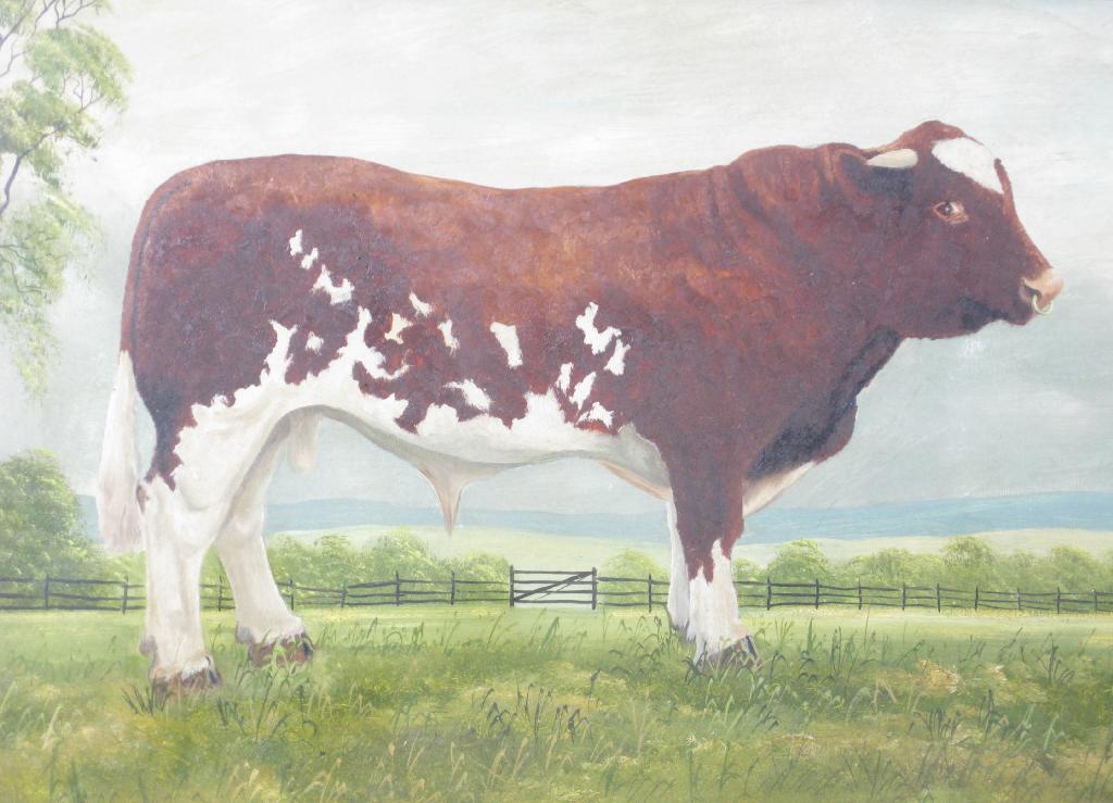 Appraisal: ENGLISH SCHOOL A Study of a red Friesian Bull oil