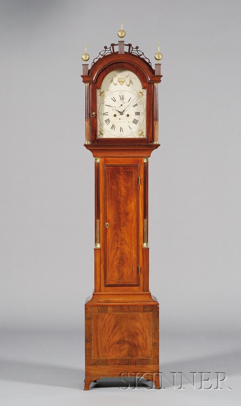 Appraisal: Federal Mahogany Tall Clock Joshua Wilder Hingham Massachusetts c with