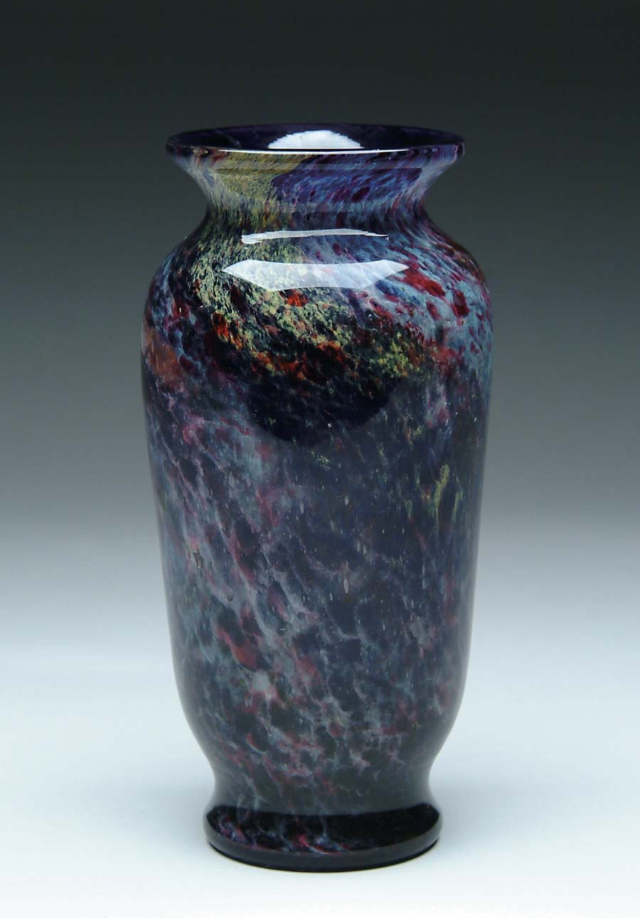 Appraisal: STEUBEN MOSS AGATE VASE Spectacular moss agate vase has colors