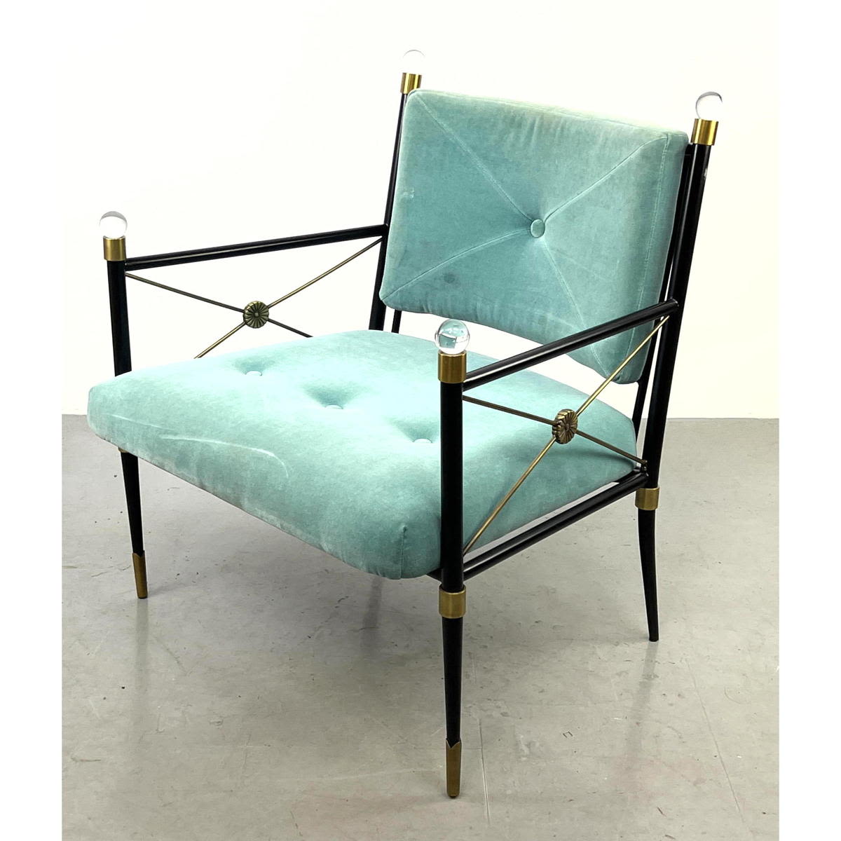 Appraisal: JONATHAN ADLER Regency style Lounge Chair Rider Model with Black