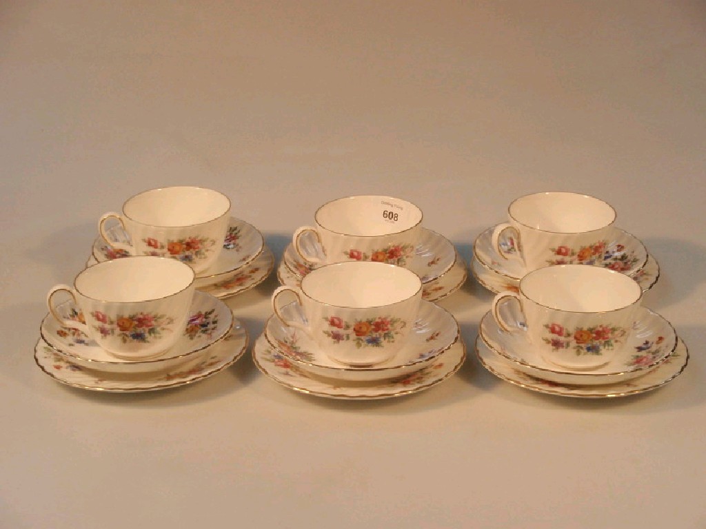 Appraisal: Six Minton Marlow pattern cup saucer and plate trios