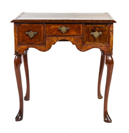 Appraisal: Sale Lot A George III Walnut Lowboy having a rectangular