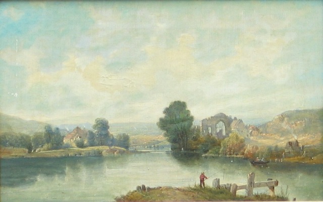 Appraisal: Nineteenth Century European School Classical Landscape oil on canvas x