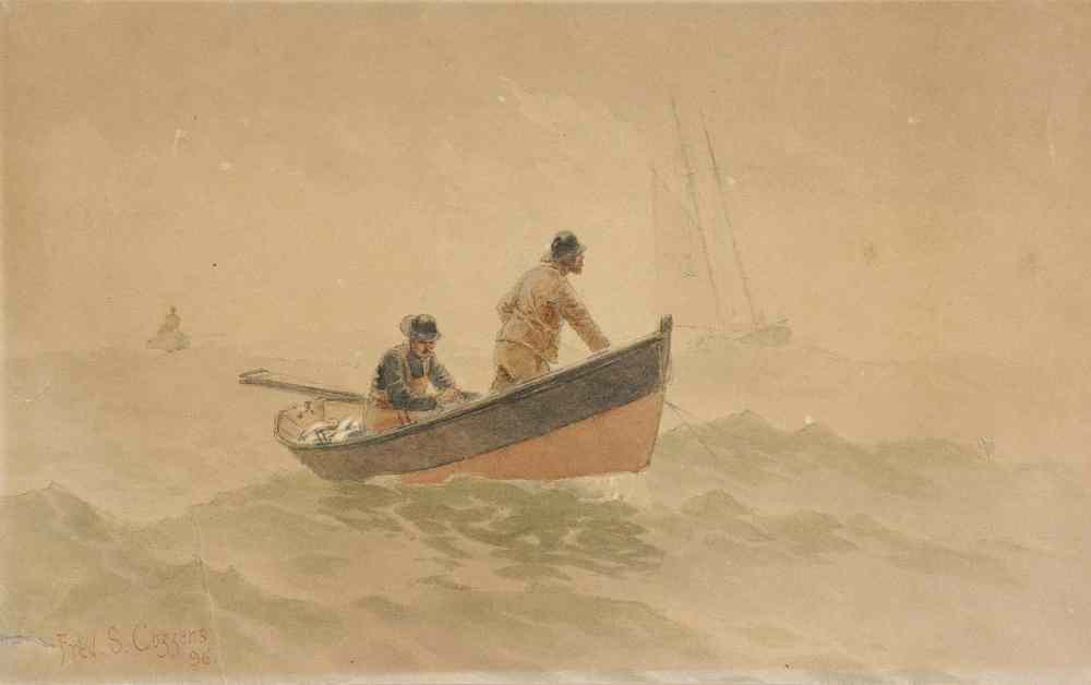 Appraisal: W C - Two Fishermen in Dory Approached by Schooner