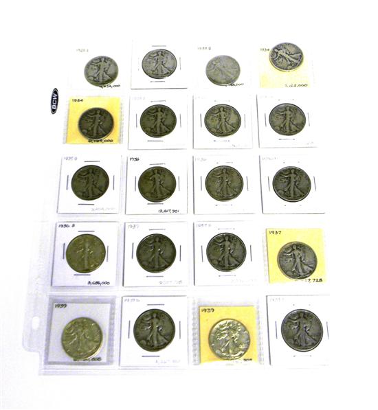 Appraisal: COINS Mixed earlier date Walking Liberty Halves From -S to