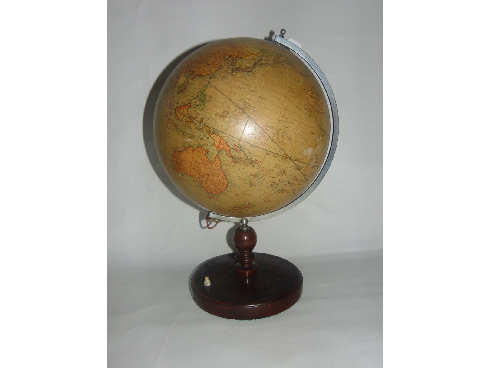 Appraisal: A th century Geographia inch light up terrestrial globe marked