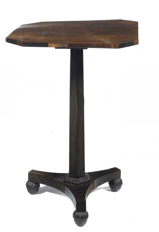 Appraisal: A GEORGE IV ROSEWOOD LAMP TABLE the cut cornered top