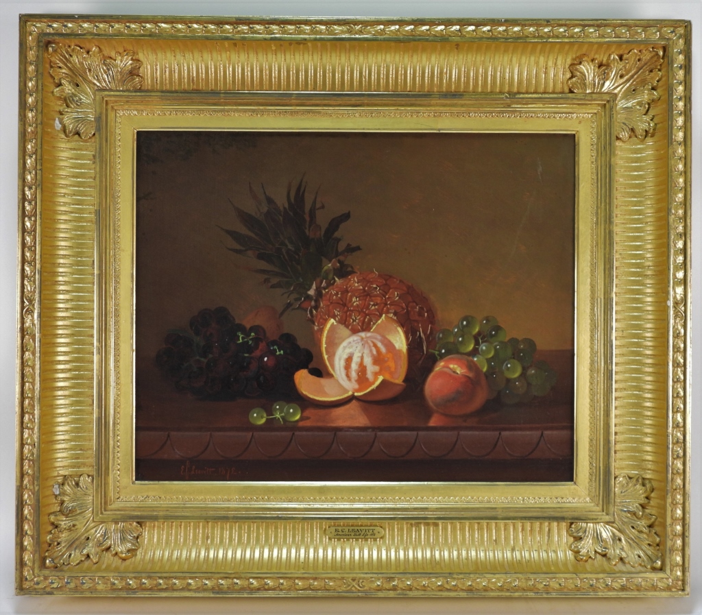 Appraisal: EDWARD LEAVITT PINEAPPLE STILL LIFE PAINTING Rhode Island - Depicts