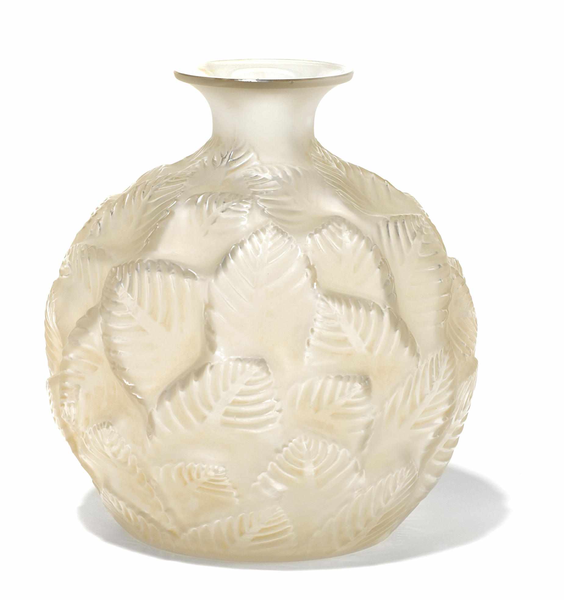 Appraisal: A Ren Lalique molded glass vase Ormeaux Marcilhac model introduced