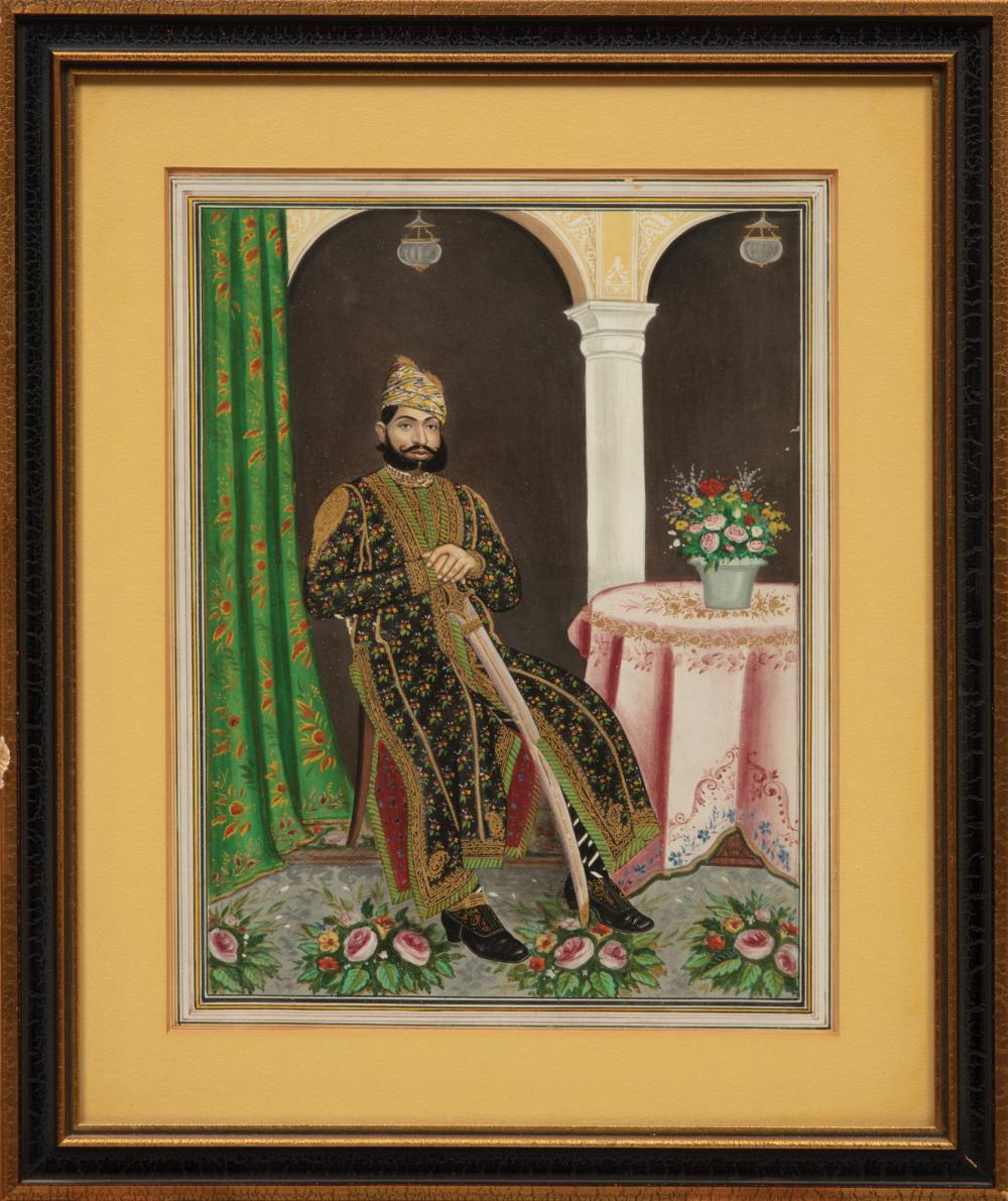 Appraisal: Indian School Mughal Miniature of a Prince probably th c