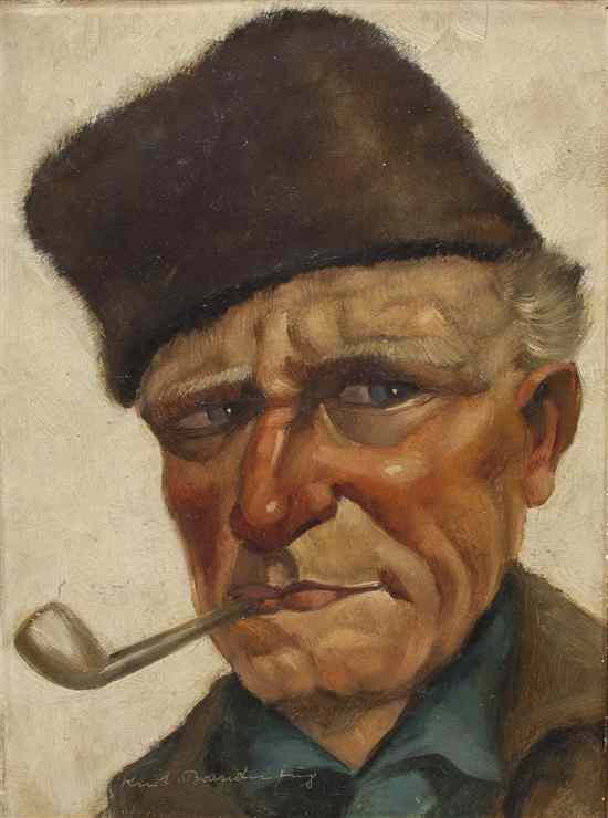 Appraisal: Artist Unknown th century The Suspicious Smoking Man oil on