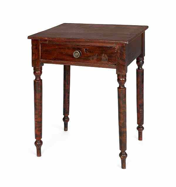 Appraisal: Pennsylvania painted pine one drawer stand early th c retaining