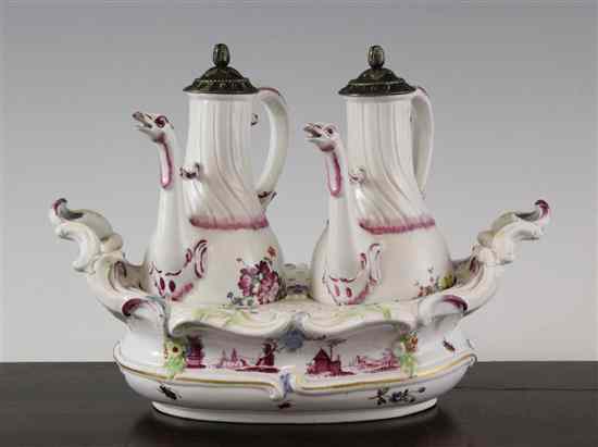 Appraisal: A Hochst porcelain oil and vinegar cruet set c composed