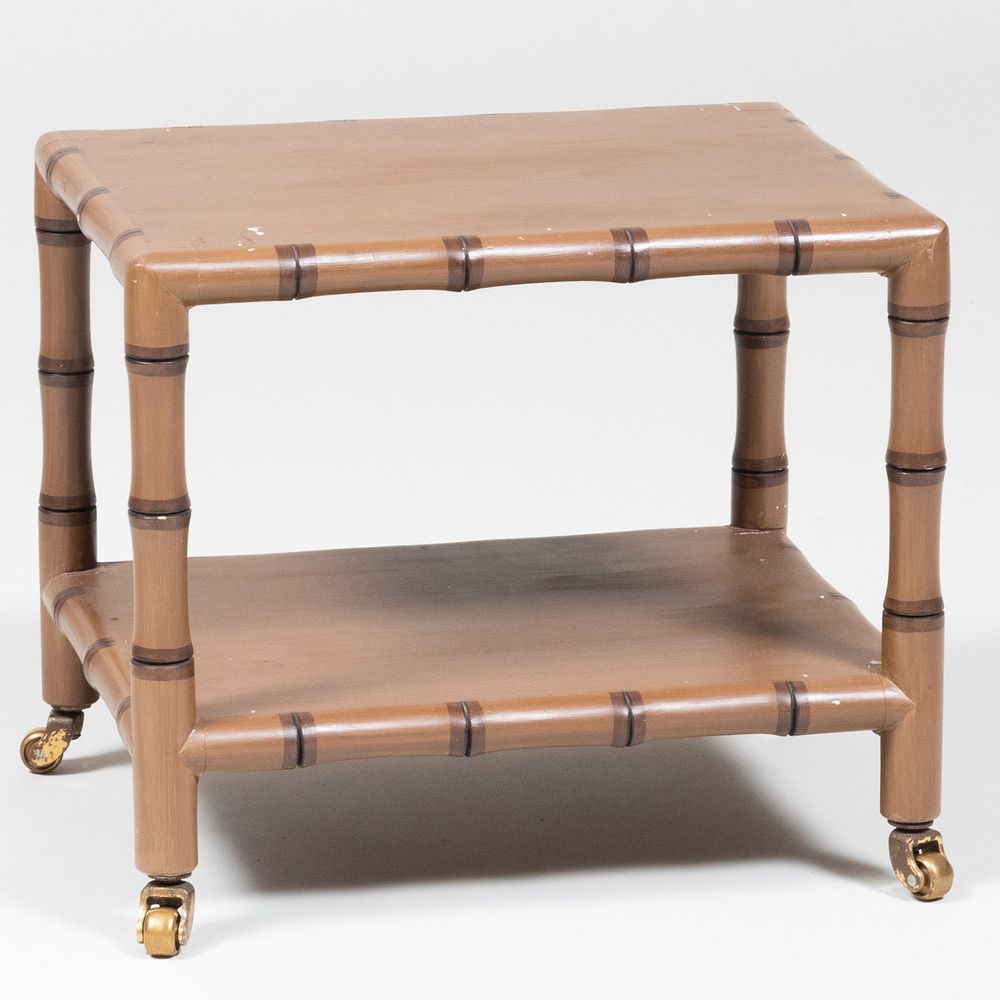 Appraisal: Modern Painted Faux Bamboo Two-Tier Telephone Table x x in