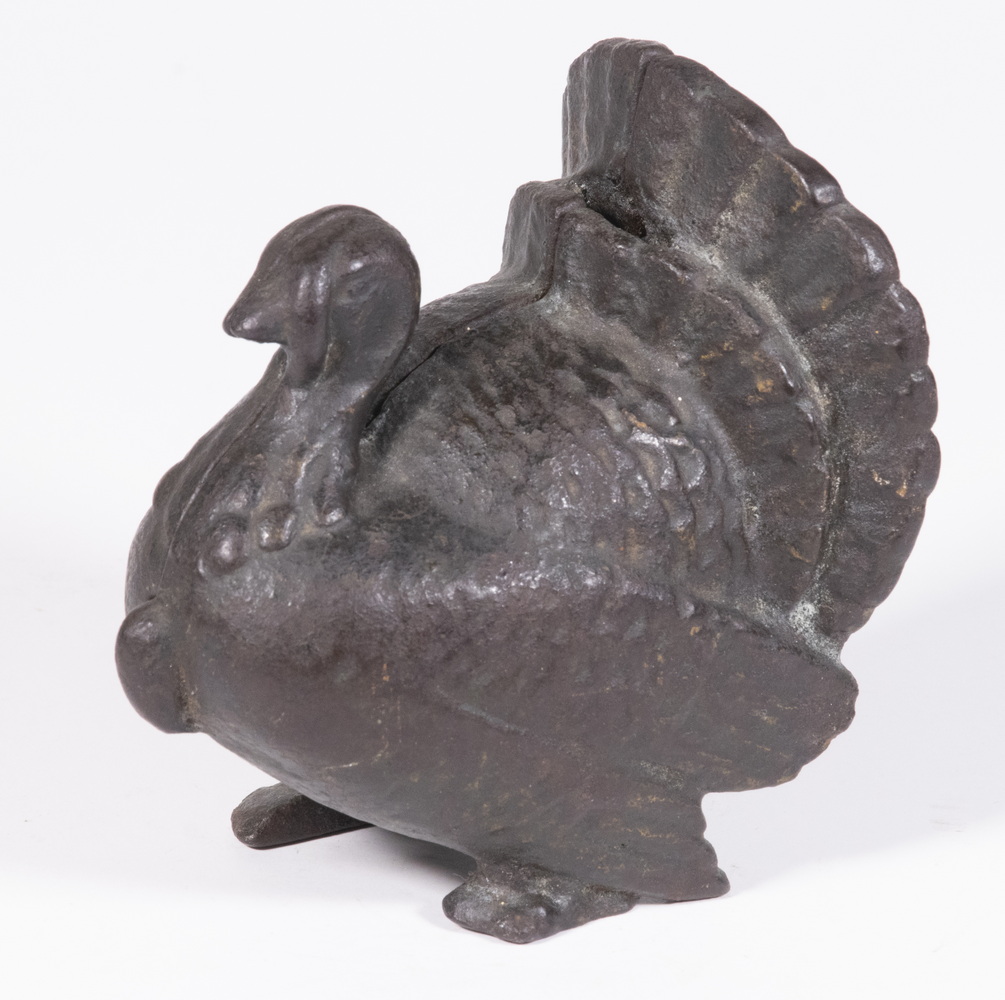 Appraisal: A C WILLIAMS TURKEY STILL BANK Cast Iron Turkey Form