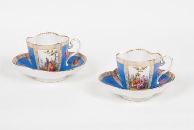 Appraisal: A pair of Dresden cabinet cups and saucers circa of