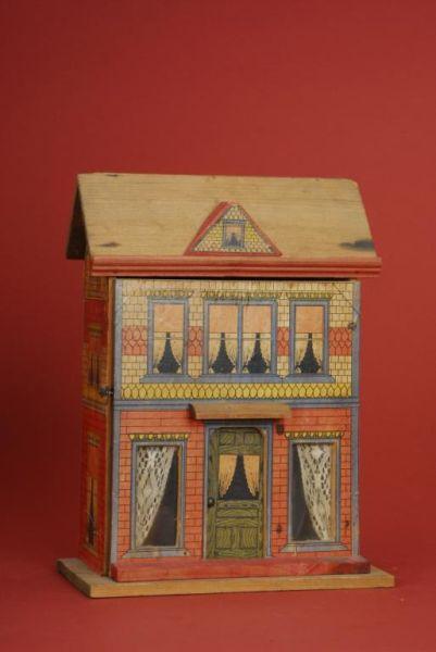 Appraisal: Small Gutter Dollhouse America ca small Gutter House with lithographed