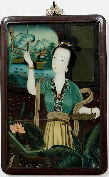 Appraisal: Chinese Reverse-paintings on Glass China likely th century A lot