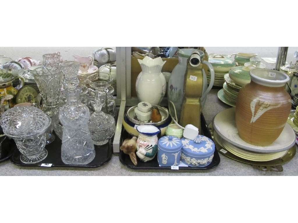 Appraisal: Lot comprising two trays of assorted ceramics and glass six