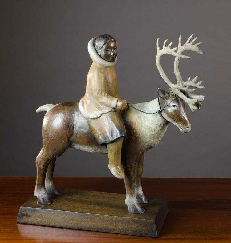 Appraisal: LIZ WOLF BRONZE SCULPTURE American th century A Gentle Rein