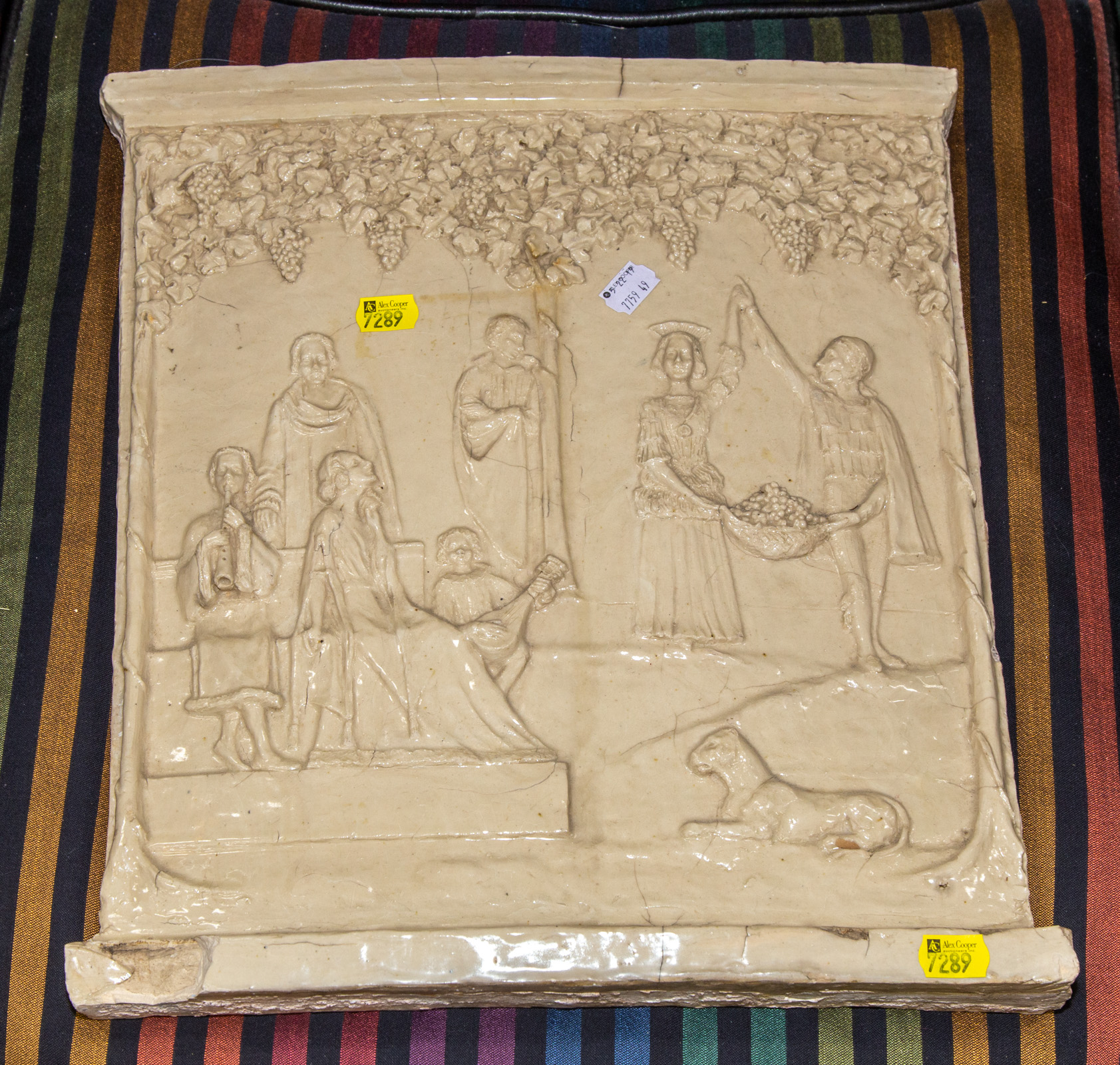 Appraisal: ARTS CRAFTS GLAZED RELIEF PLAQUE Early th century having relief