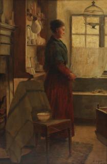 Appraisal: William Eadie Scottish Genre portrait of woman in domestic interior