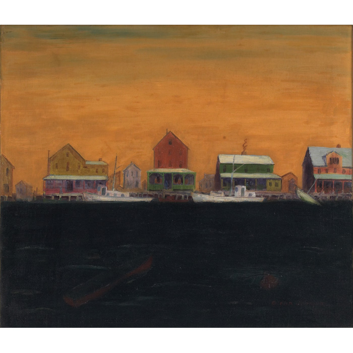 Appraisal: Glenn O Coleman American - House Waterfront c oil on