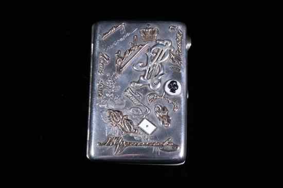 Appraisal: RUSSIAN ENAMELLED AND SILVER CIGARETTE CASE Ya K Cyrillic Moscow