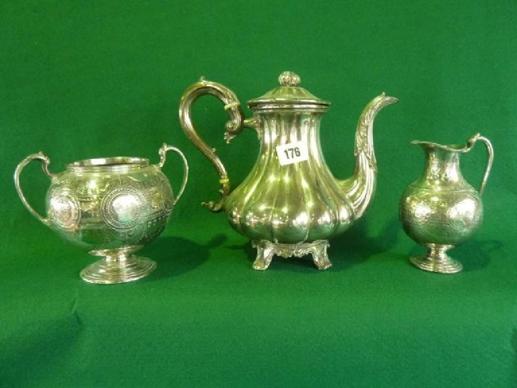 Appraisal: A Victorian style silver plated coffee pot a Victorian style