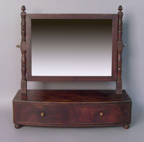 Appraisal: Sheraton mahogany shaving mirror th c h w