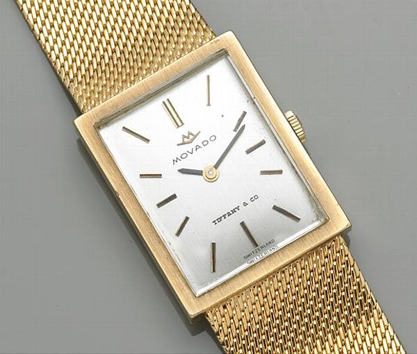 Appraisal: A Movado k gold wristwatch retailed by Tiffany with box