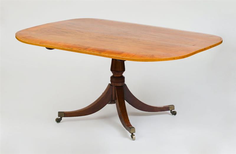 Appraisal: GEORGE III INLAID MAHOGANY TILT-TOP BREAKFAST TABLE in x ft