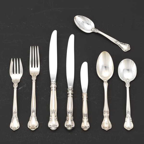 Appraisal: GORHAM STERLING SILVER FLATWARE SERVICE CHANTILLY PATTERN Total pieces including