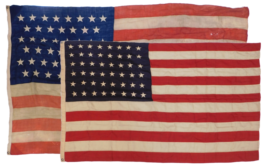 Appraisal: PC AMERICAN STAR FLAGS United States - Includes one forty-five