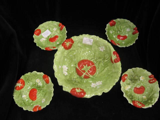 Appraisal: Royal Bayreuth Figural Tomato Porcelain Berry Set master bowl and