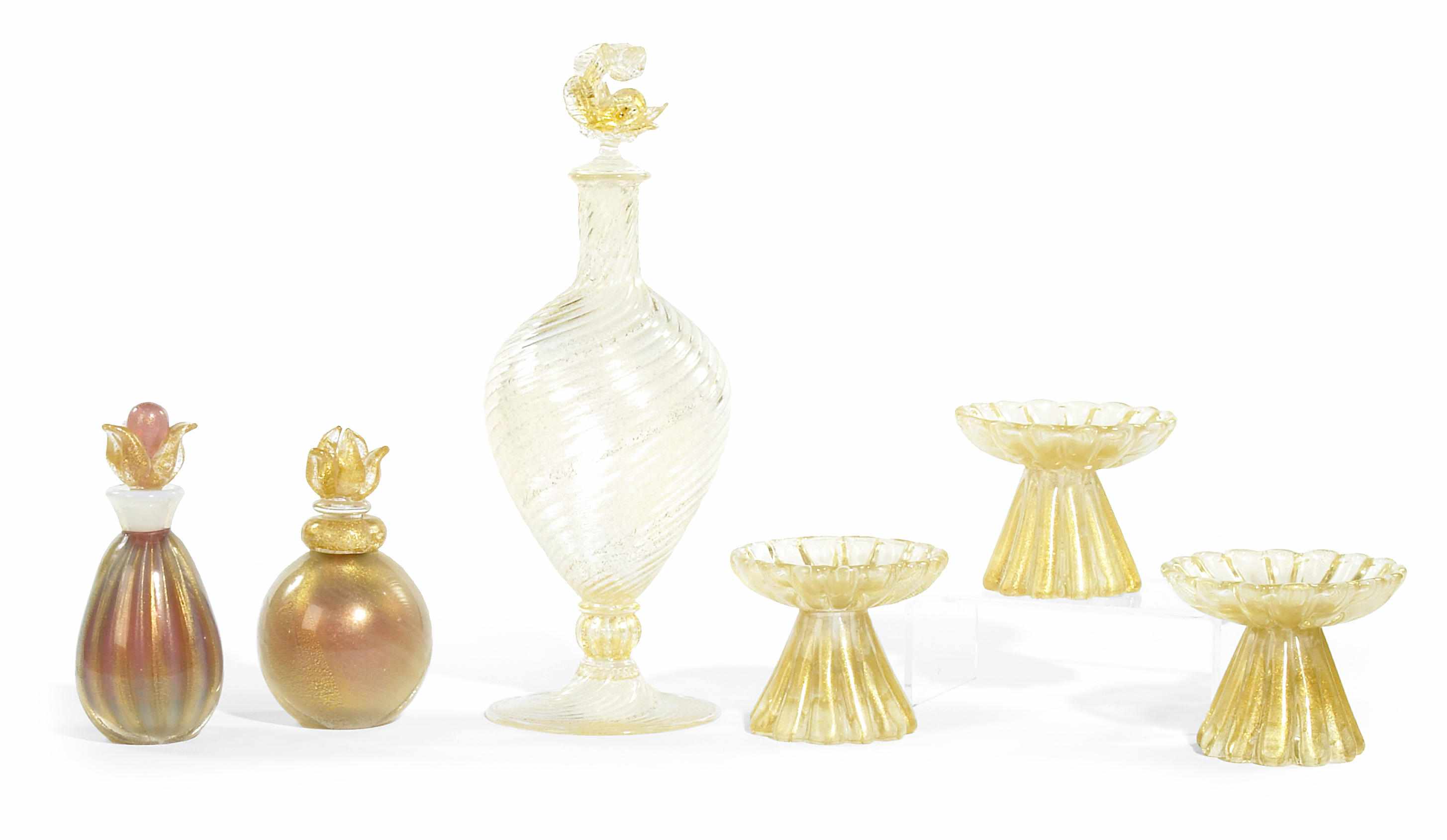 Appraisal: A group of assorted Venetian glass objects mid th century