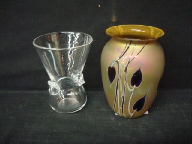 Appraisal: Zweifel Art Glass Vase and Steuben Vase each signed Craig