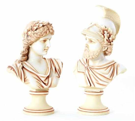 Appraisal: Pair Royal Rudolstadt porcelain busts German first quarter th century