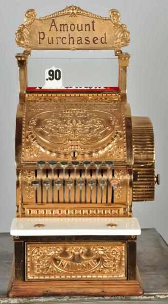 Appraisal: Brass National Model Cash Register Description Working Includes receipt vendor