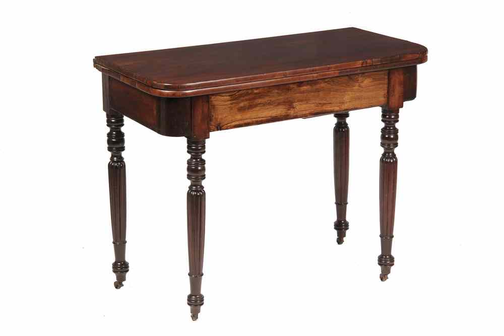 Appraisal: CARD TABLE - th c Rosewood Card Table with figured