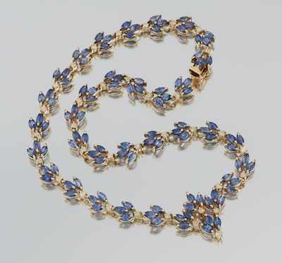 Appraisal: A Ladies' Diamond and Sapphire Necklace C G L Certificate