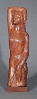 Appraisal: Cleo Hartwig wood sculpture Cleo Hartwig American - - Young